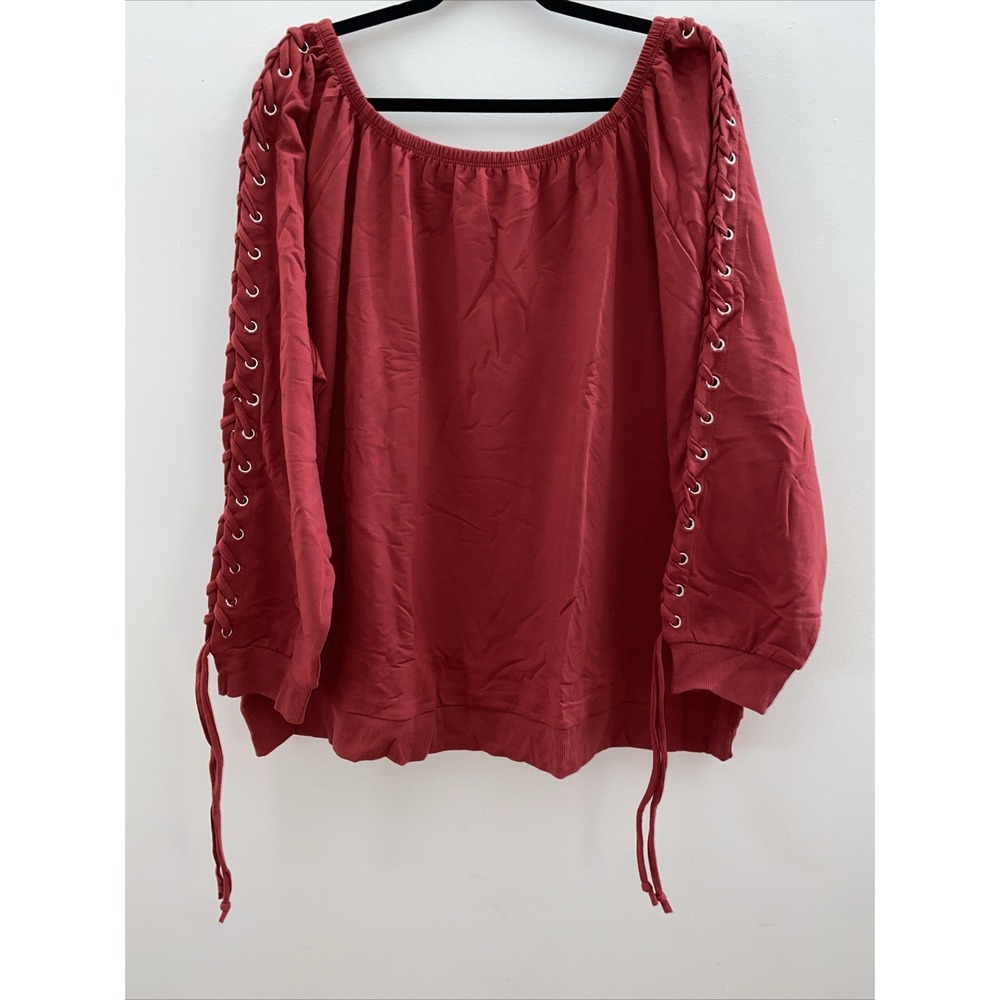 Venus Off‎ Shoulder Top Sweater Lattice Sleeves Size 3X